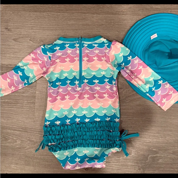 Rufflebutt Mermaid Swim and Hat - Picture 2 of 2